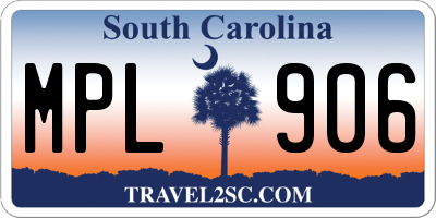 SC license plate MPL906