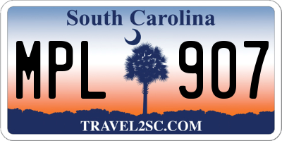 SC license plate MPL907