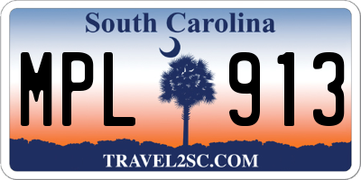 SC license plate MPL913