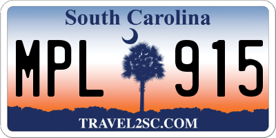 SC license plate MPL915