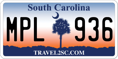SC license plate MPL936