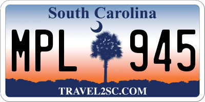 SC license plate MPL945