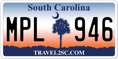 SC license plate MPL946