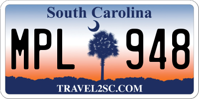 SC license plate MPL948