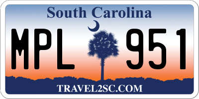 SC license plate MPL951