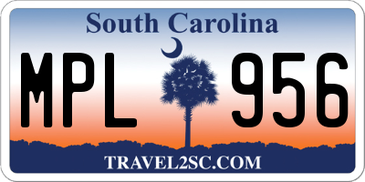 SC license plate MPL956