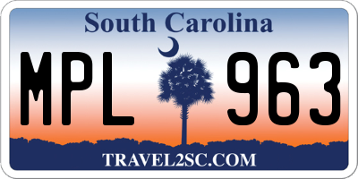 SC license plate MPL963