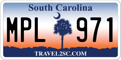 SC license plate MPL971