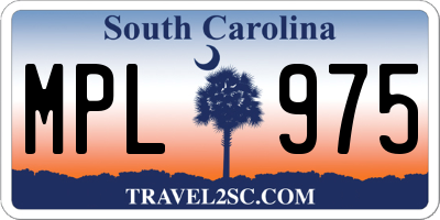 SC license plate MPL975