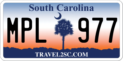 SC license plate MPL977