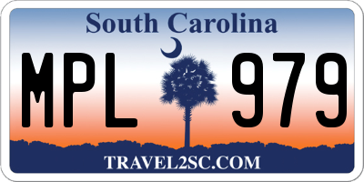 SC license plate MPL979
