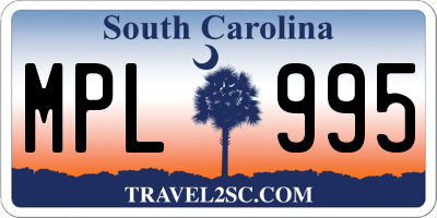 SC license plate MPL995