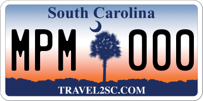 SC license plate MPM000