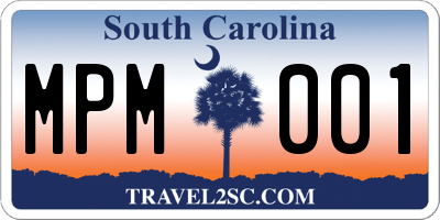 SC license plate MPM001