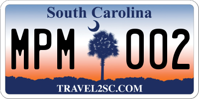 SC license plate MPM002