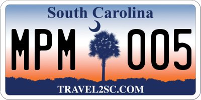SC license plate MPM005
