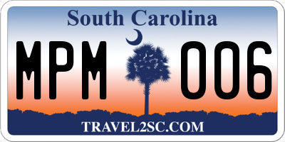 SC license plate MPM006