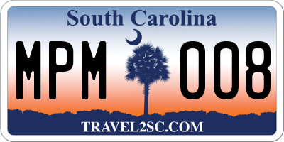 SC license plate MPM008