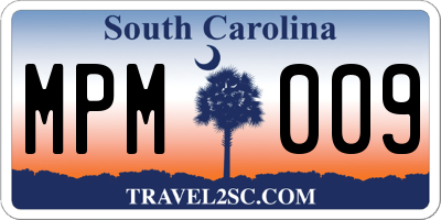 SC license plate MPM009