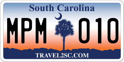 SC license plate MPM010