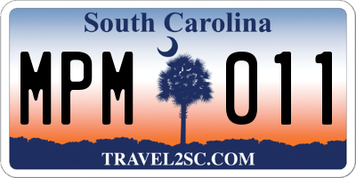 SC license plate MPM011