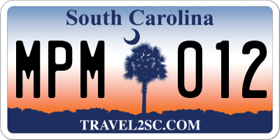 SC license plate MPM012