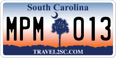 SC license plate MPM013