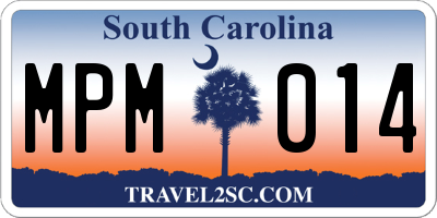 SC license plate MPM014
