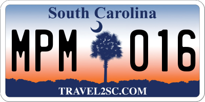 SC license plate MPM016