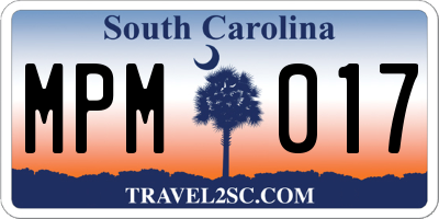 SC license plate MPM017