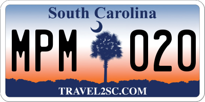 SC license plate MPM020