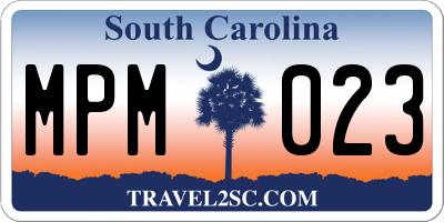 SC license plate MPM023