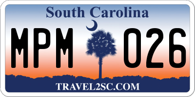 SC license plate MPM026
