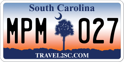 SC license plate MPM027