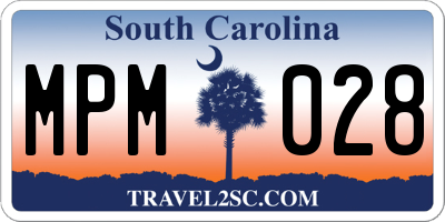 SC license plate MPM028