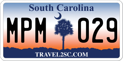 SC license plate MPM029