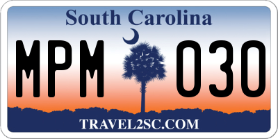 SC license plate MPM030