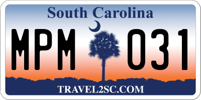 SC license plate MPM031
