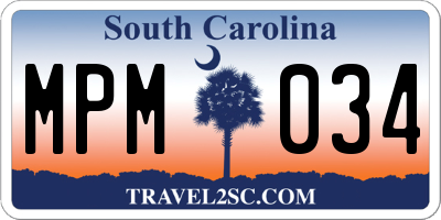 SC license plate MPM034