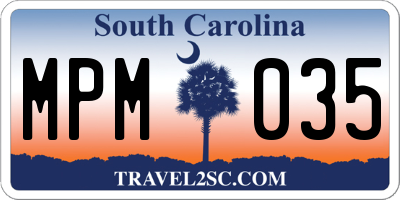 SC license plate MPM035