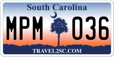 SC license plate MPM036