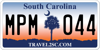 SC license plate MPM044