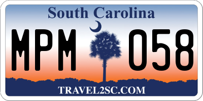 SC license plate MPM058
