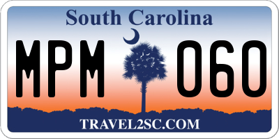 SC license plate MPM060