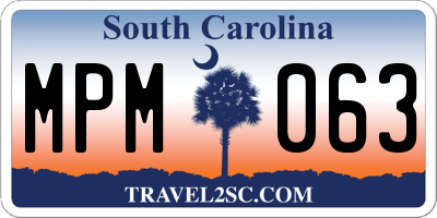 SC license plate MPM063