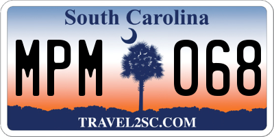 SC license plate MPM068