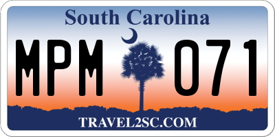 SC license plate MPM071