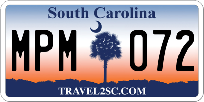 SC license plate MPM072