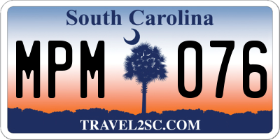SC license plate MPM076