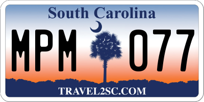 SC license plate MPM077